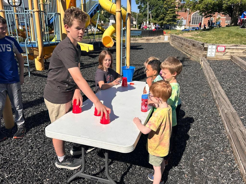 Preschool and PreK field day with our 6th grade