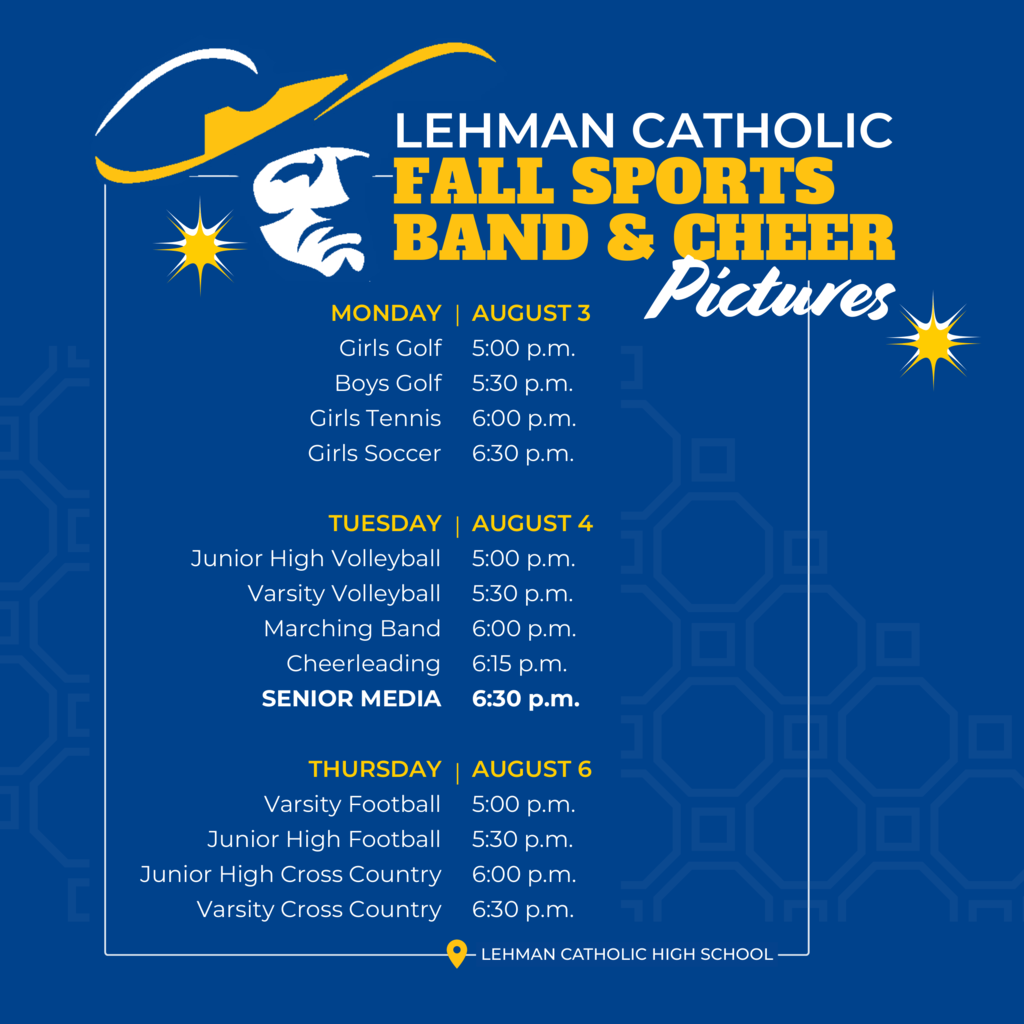 Fall Sports Picture Schedule