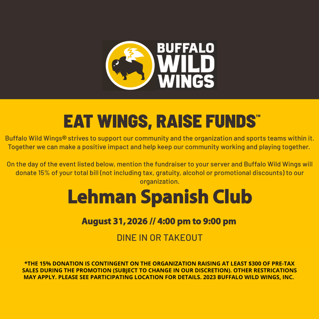 Spanish Club Buffalo Wild Wings Fundraiser