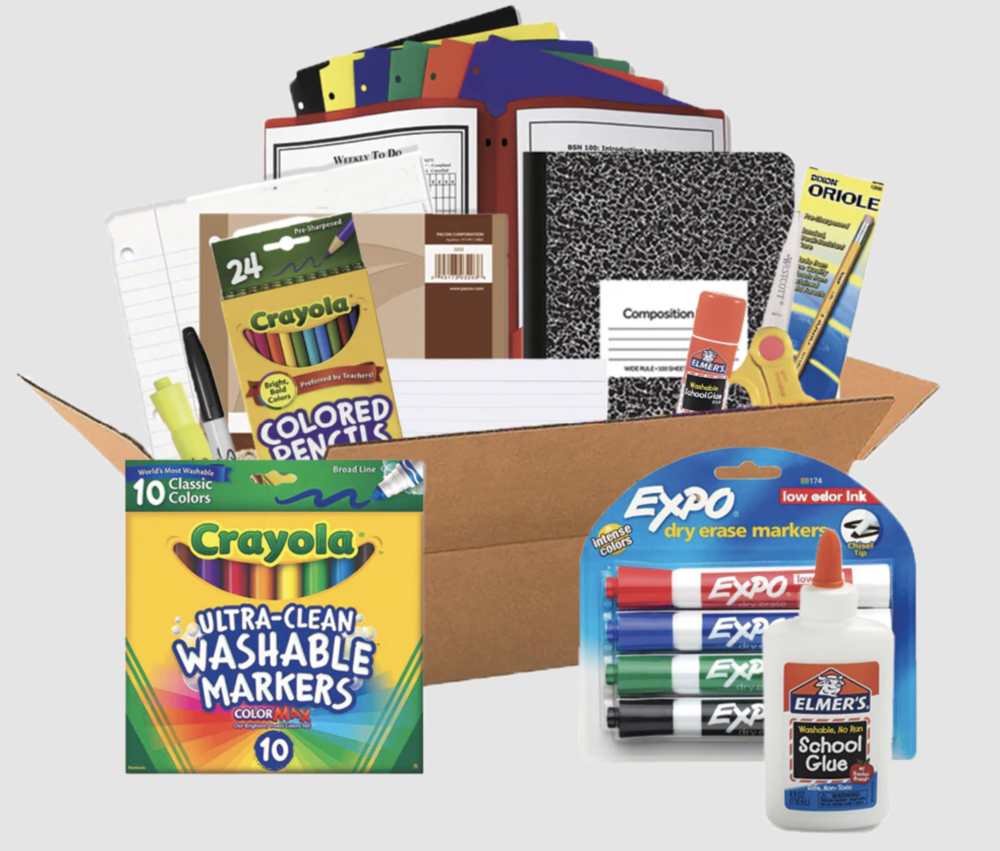 school supply assortment from schoolsupplykit.com