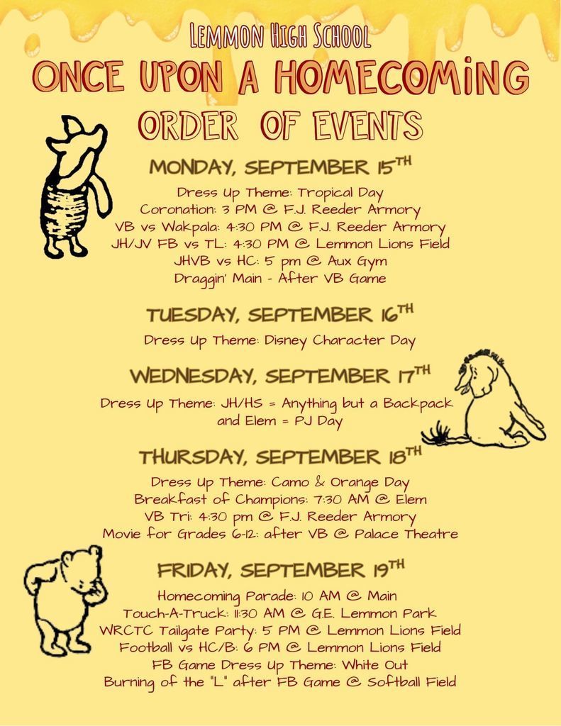 Homecoming Schedule