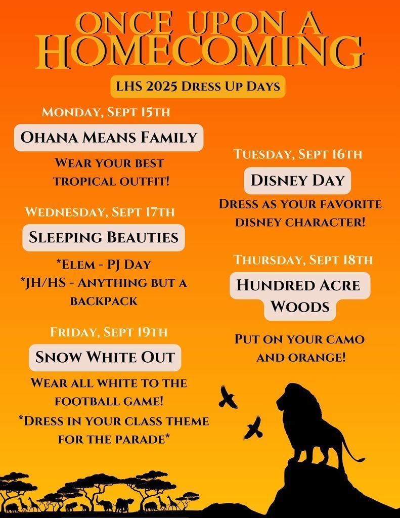 Homecoming Dress Up Days