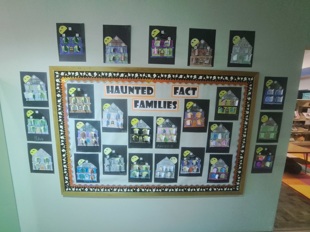 2nd Grade Haunted Fact Families Bulletin Board