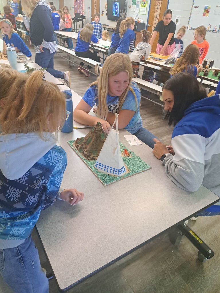 5th Grade showcasing their Native American projects