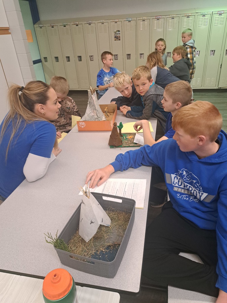 5th Grade showcasing their Native American projects