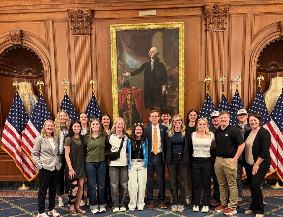 Students with Representative Dusty Johnson during our nighttime tour. 