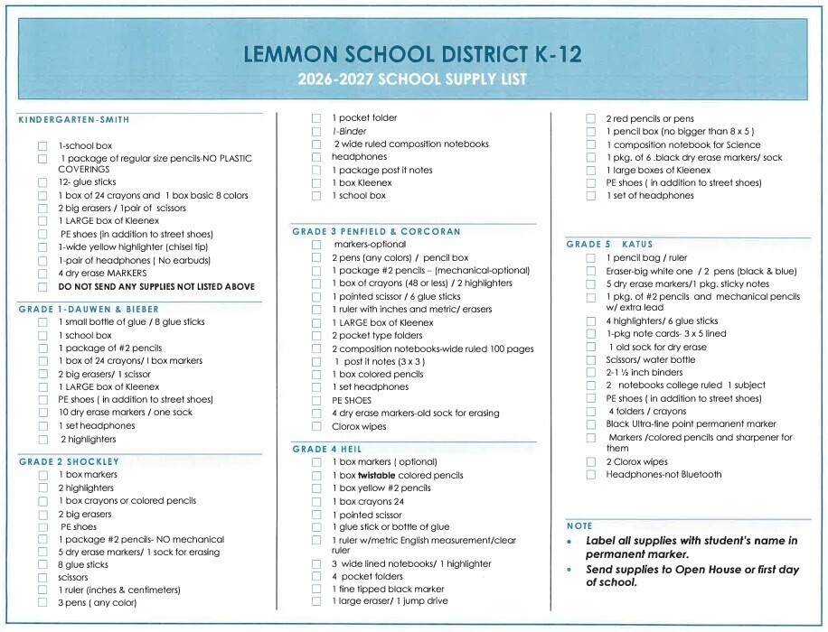 supply List