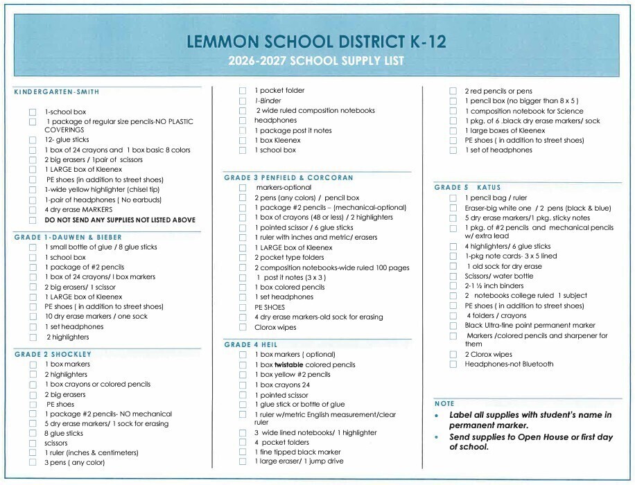 supply List