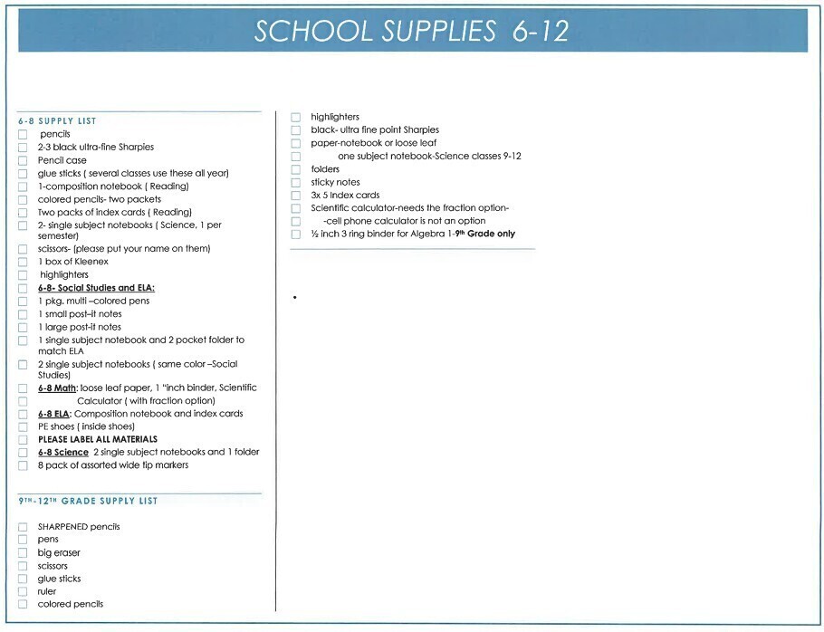 Supply List