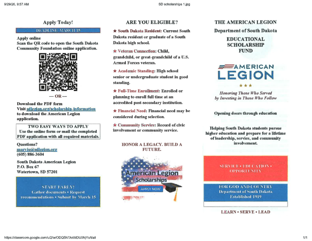 Legion Scholarship