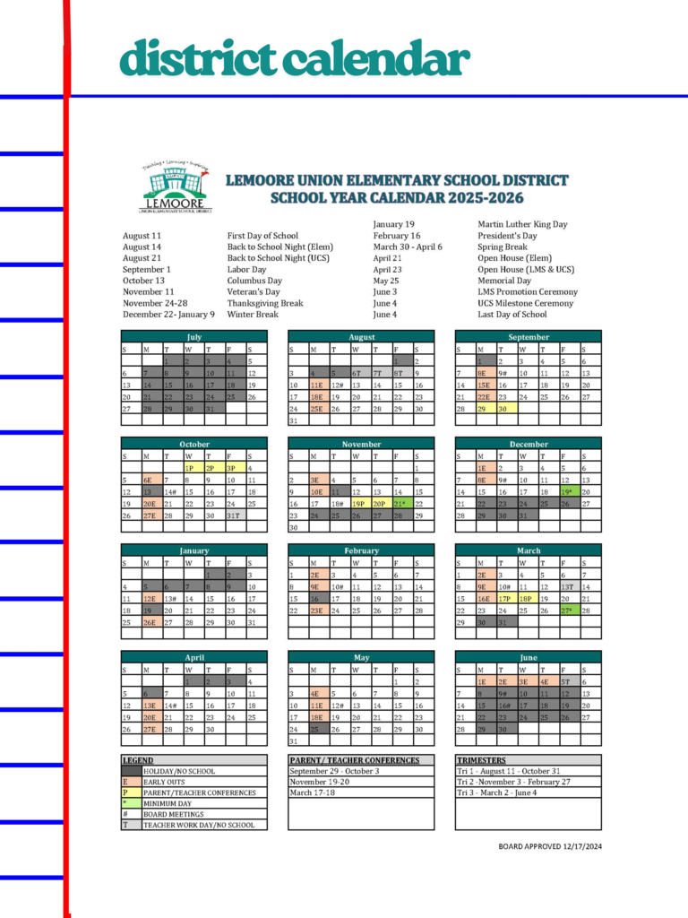 district calendar