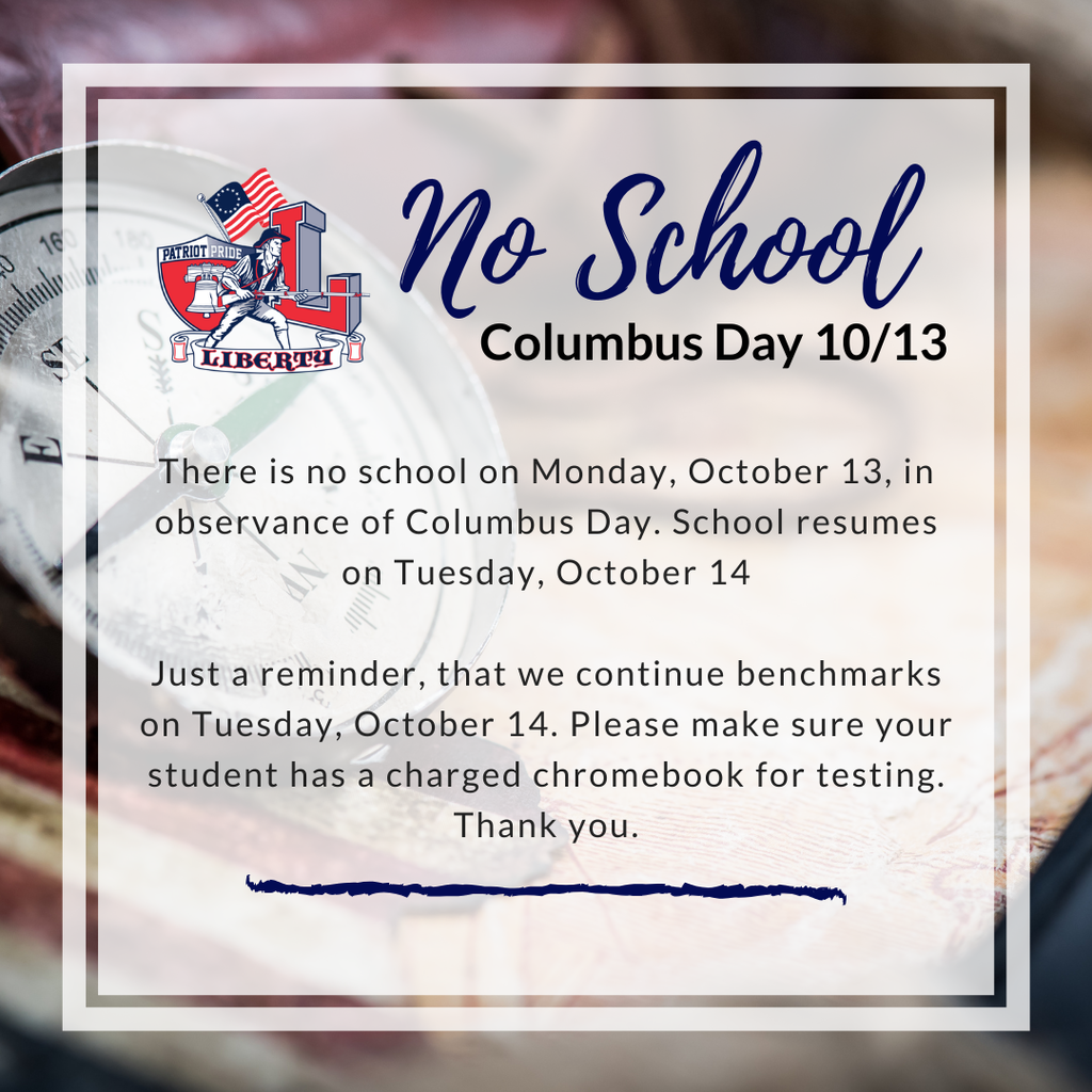 No School Columbus Day 10/13