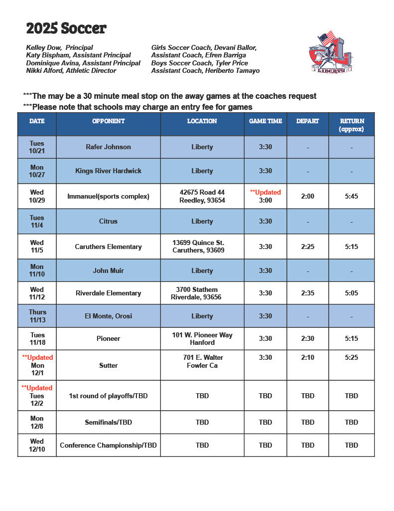 soccer schedule 2025