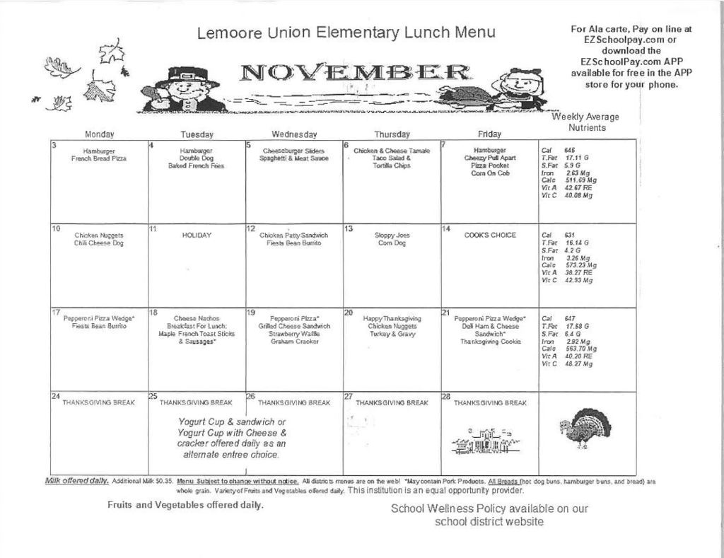 November Menus
