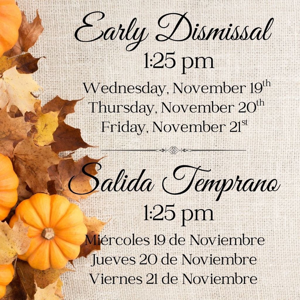 November - Early Dismissal 