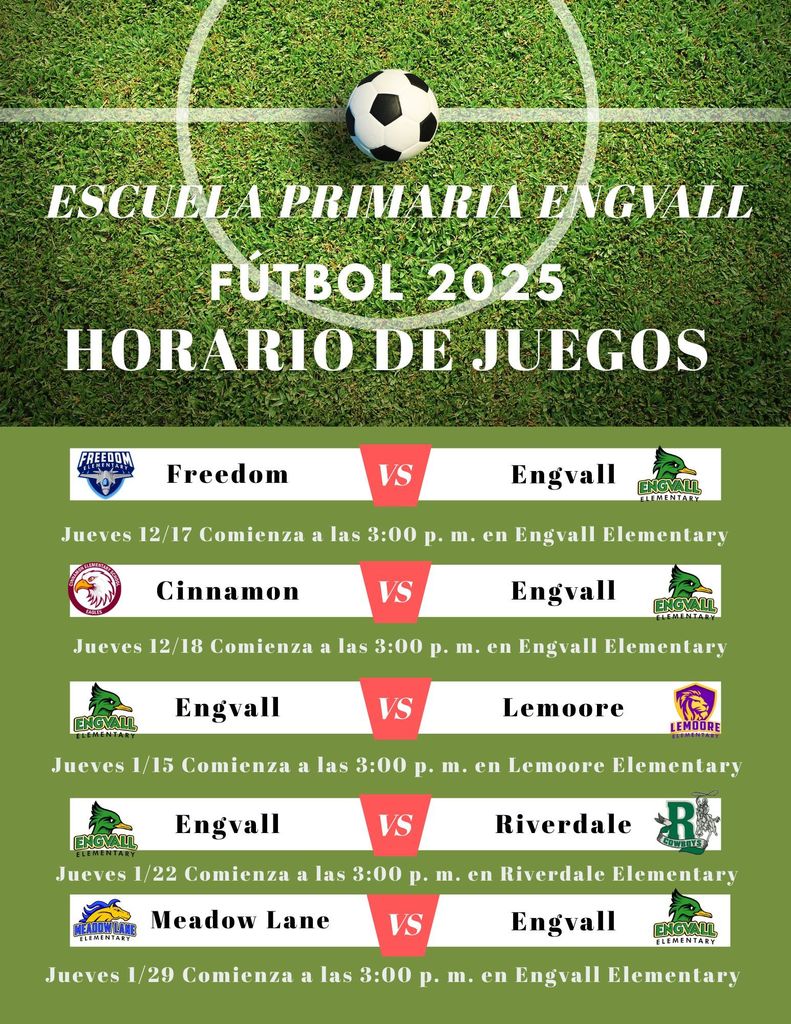 Soccer Schedule Season 25-26