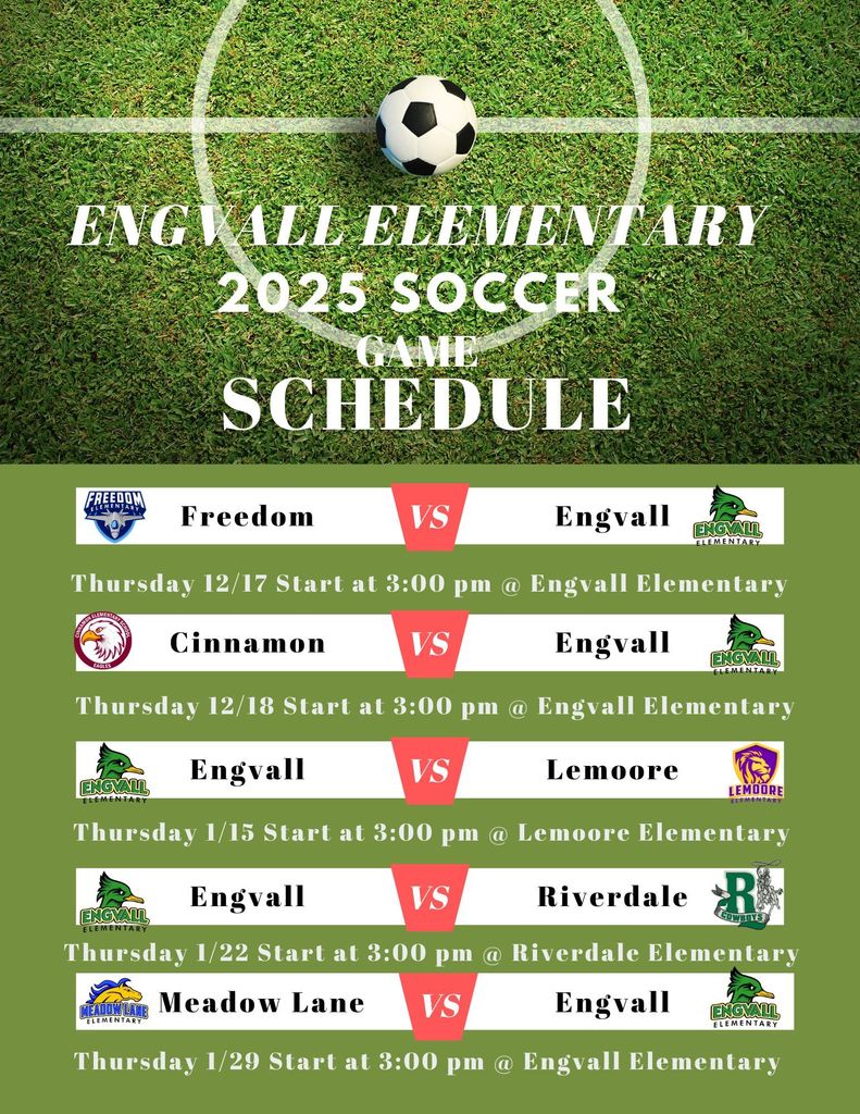 Soccer Schedule Season 25-26