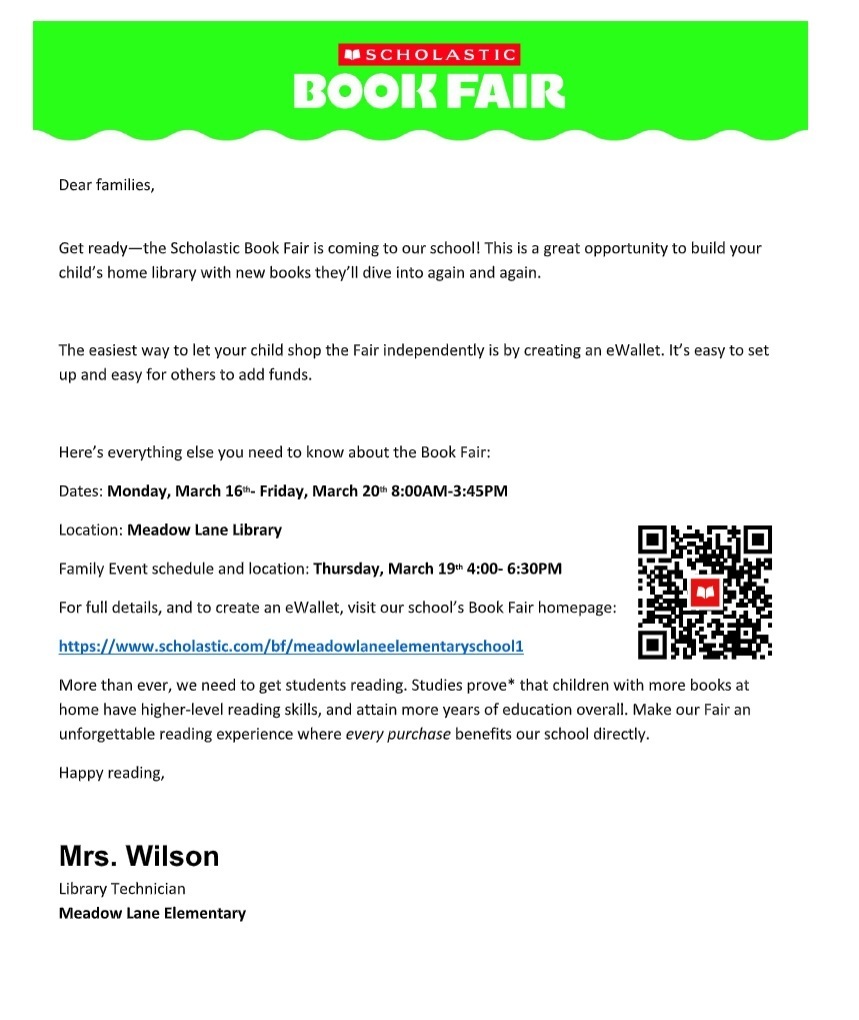 BOOK FAIR LETTER