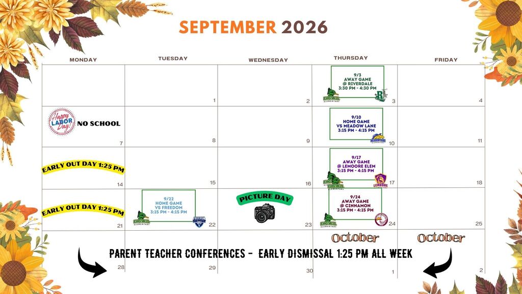 2026 September Calendar!  