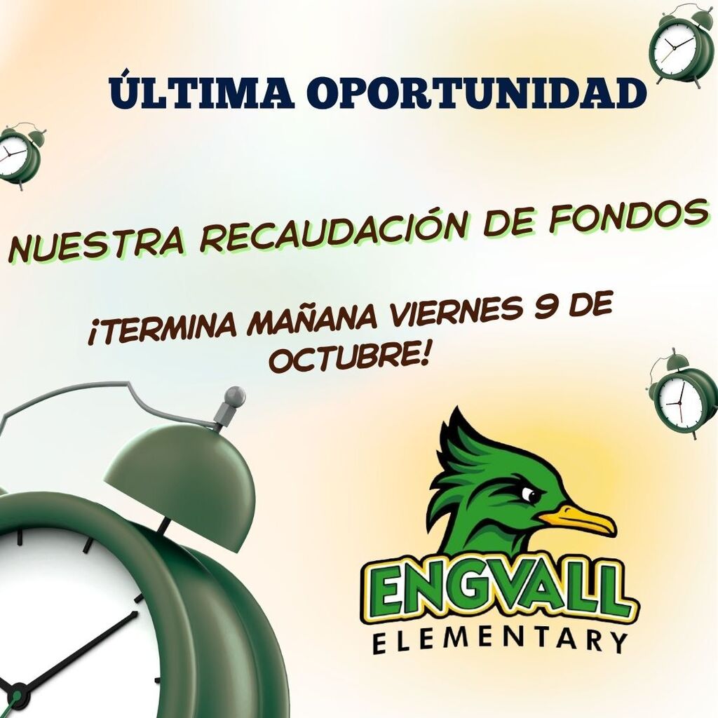 Engvall Fundraiser End Tomorrow, Friday October 9th! 