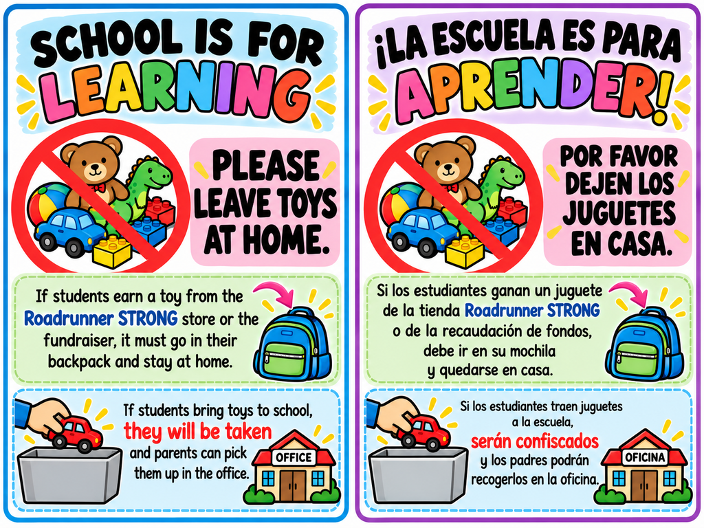 Toys Stay Home, Learning Happens Here!