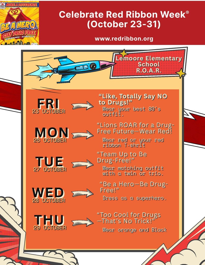 Red Ribbon Week Dress Up Days