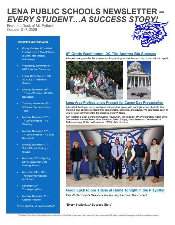 Oct. 31st Newsletter