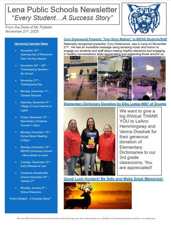November Newsletter on the Website!  Go to Documents-Parent Resources-Newsletters