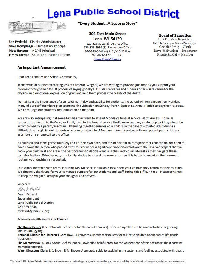 Community Letter 3-27-26