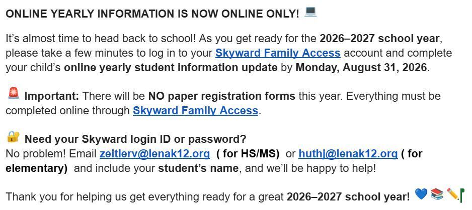 Online Registration Information