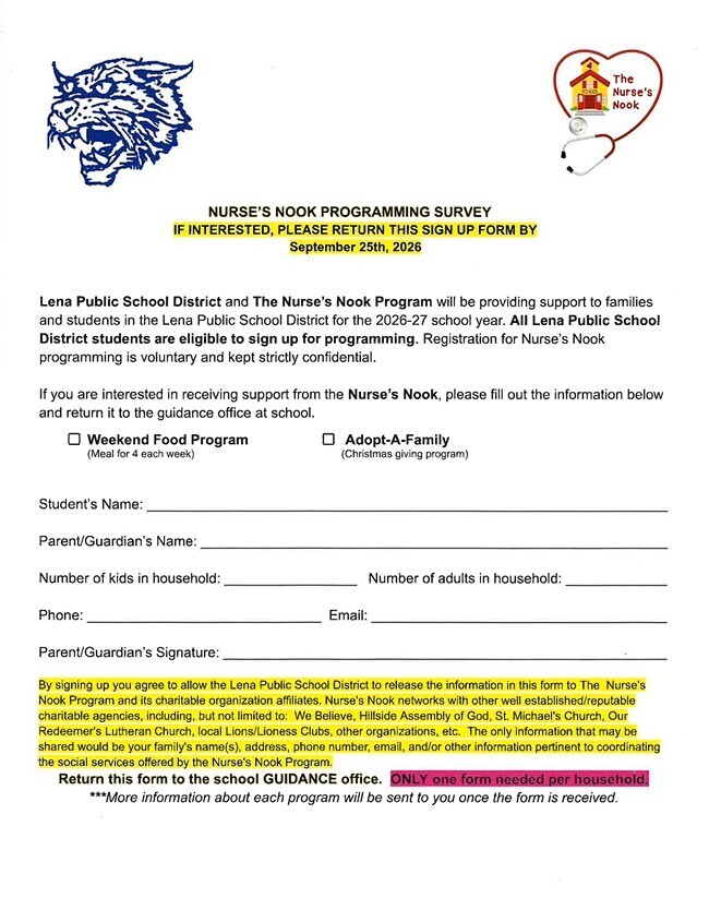 2026-27 Adopt-a-Family Sign-up and Weekend Food Program
