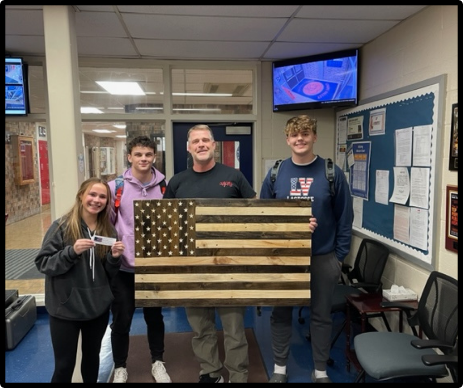 Mr. Vetter is the winner of the Stem Lab's wooden flag raffle. Congratulations, Mr. Vetter , and well done, Stem Lab!
