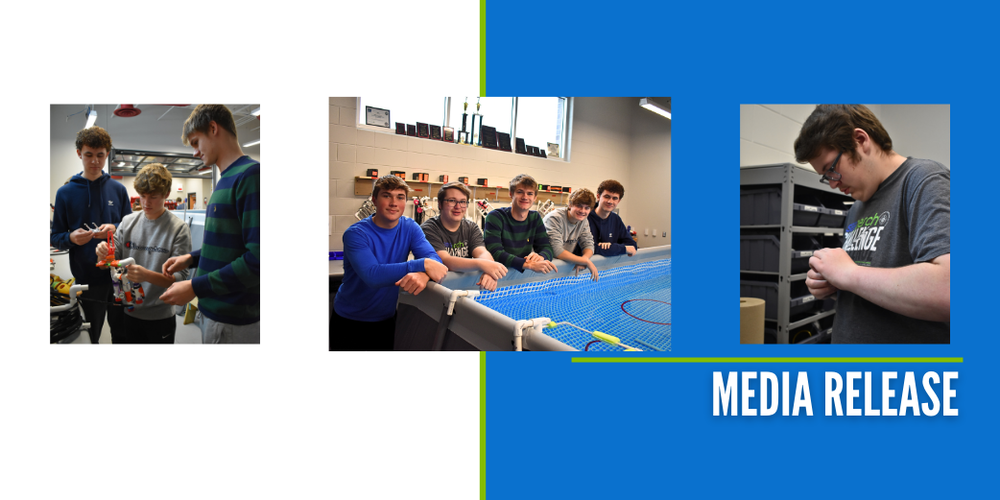 Media Release image with 3 photos of team members working in the lab