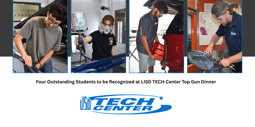 TECH Center news story with article title, photos of students and the logo