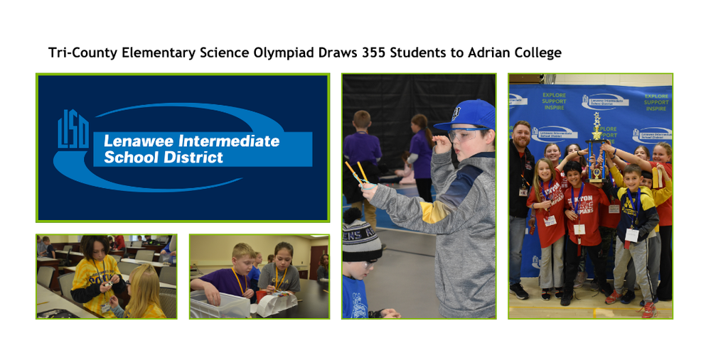 Science Olympaid header graphic with photos of students from the day