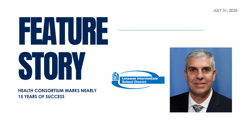 A feature story graphic featuring a photo of Dan Garno, the date of the article, the title of the article and the LISD logo