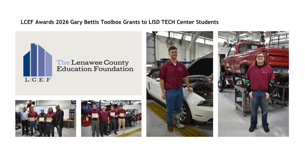 Graphic for Gary Bettis Tool Grant Awards that features photos of the students who received the award