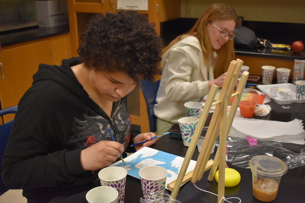 Students painting