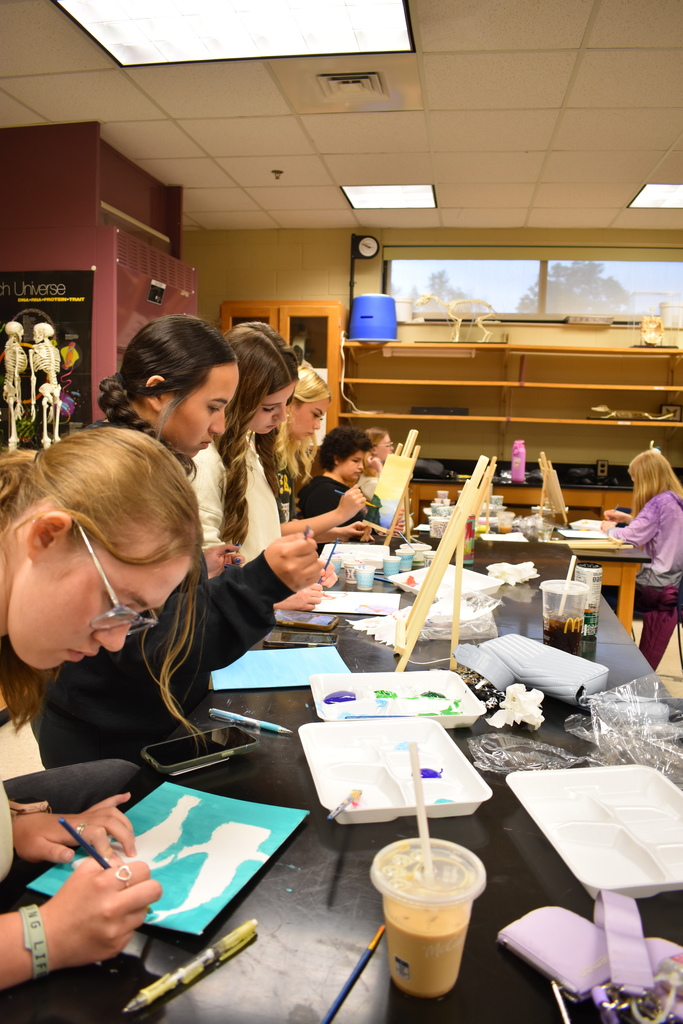 Students painting