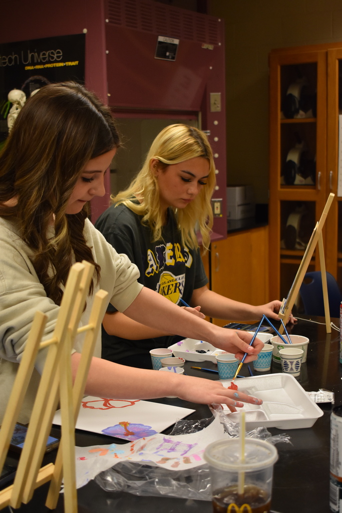 Students painting