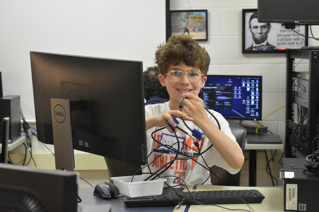 Student working on a computer