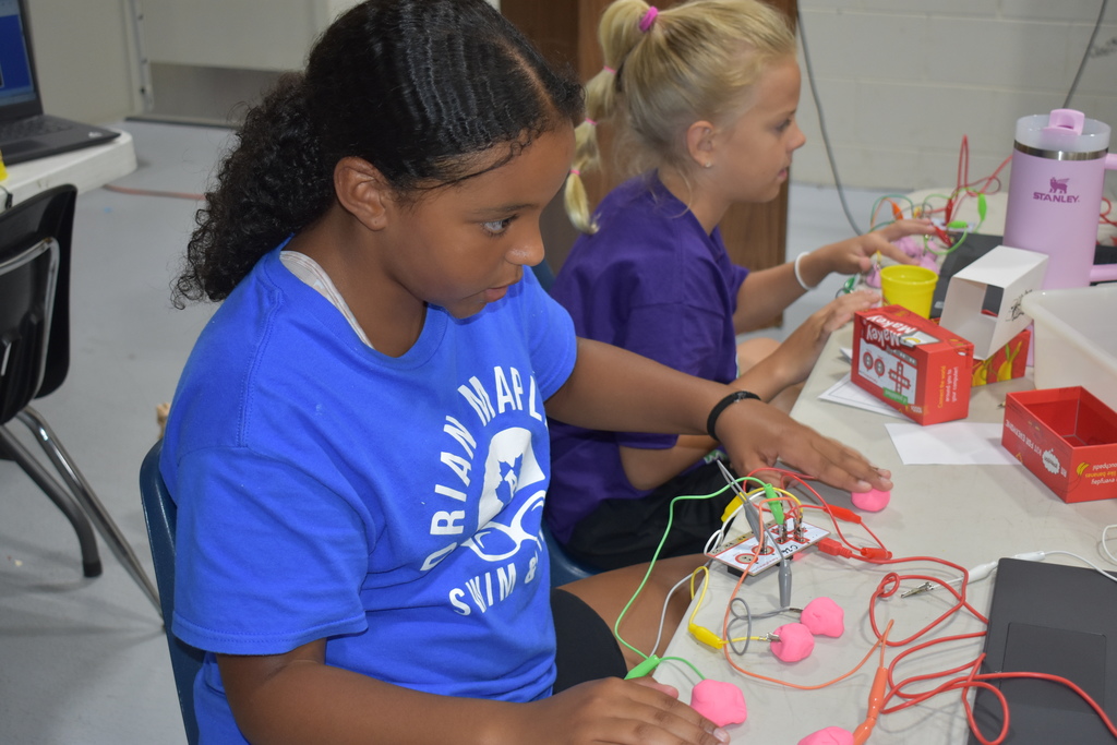 Student learning about circuit boards
