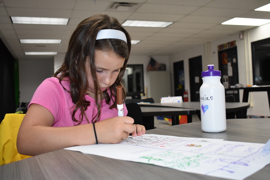 Student doing an activity