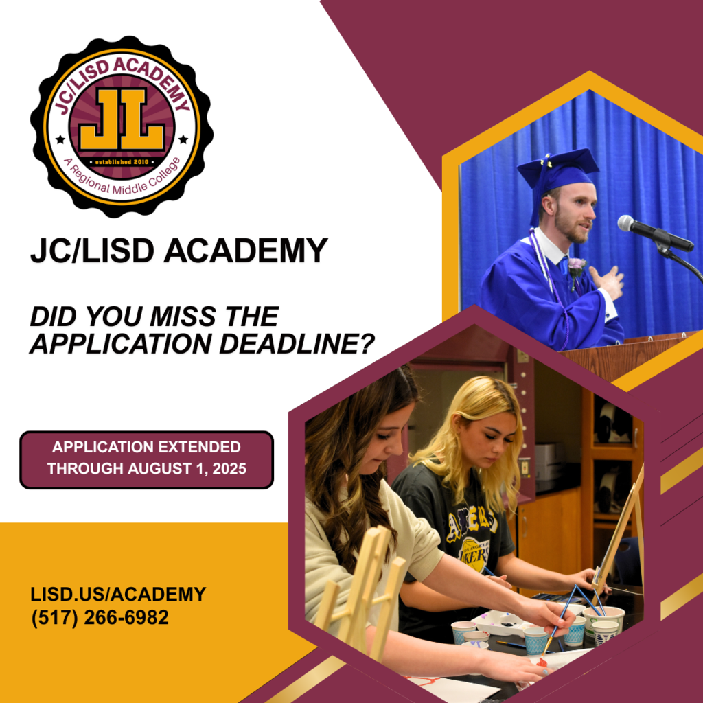 Graphic for application extension for JC LISD Academy