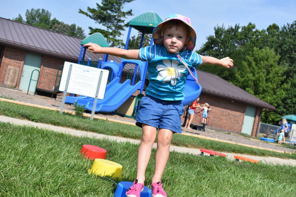 Little girl jumping