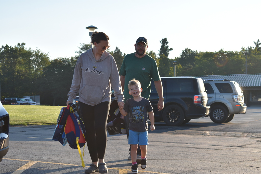 A family arriving for the first day