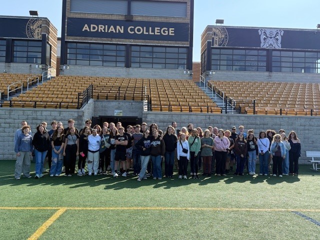 Students on the football field