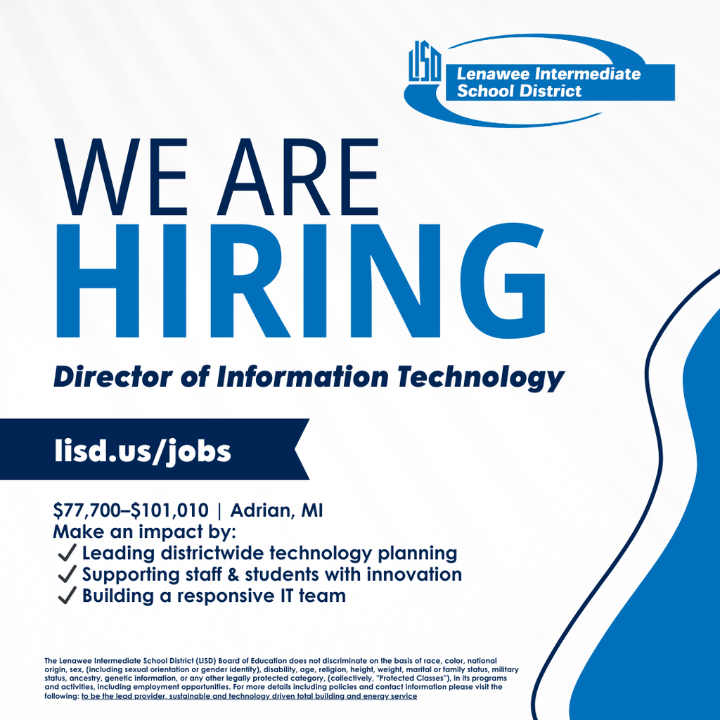 a graphic ad for the Director of Information Technology position