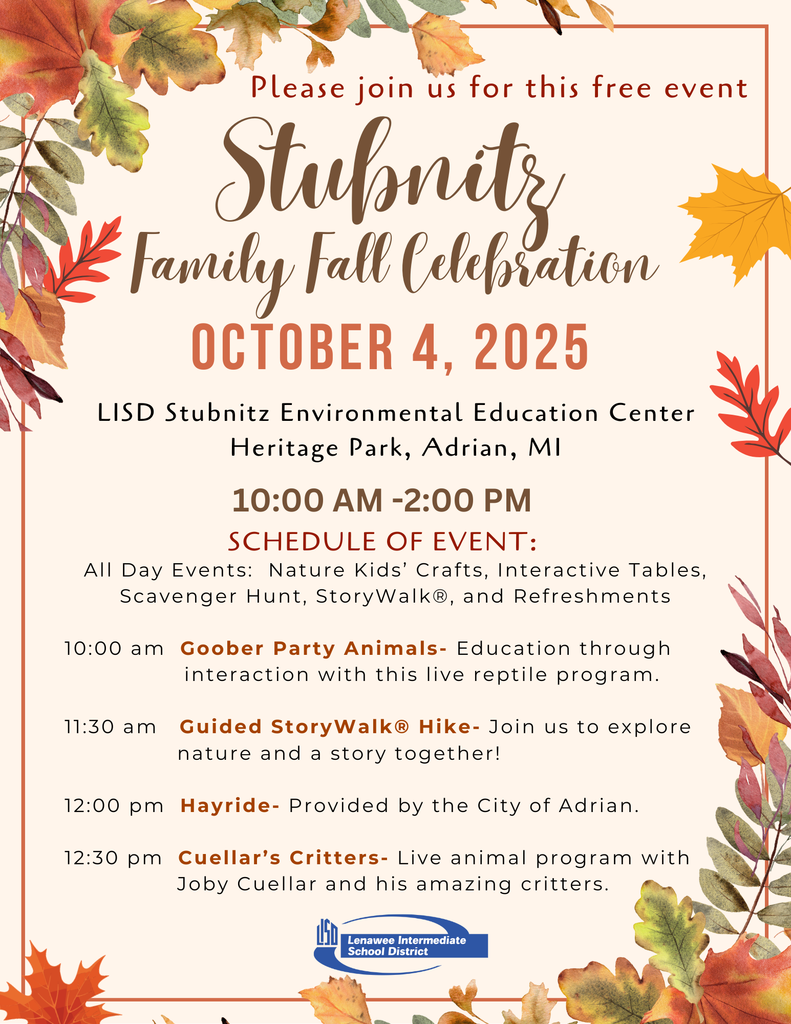 Family Fall Celebration event flyer with information about the event