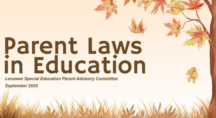 Title Slide with Fall Background - "Parent laws in education"